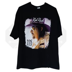 Musician Singer Kid Rock First Kiss 2015 Tour w/Foreigner T-Shirt Adult …